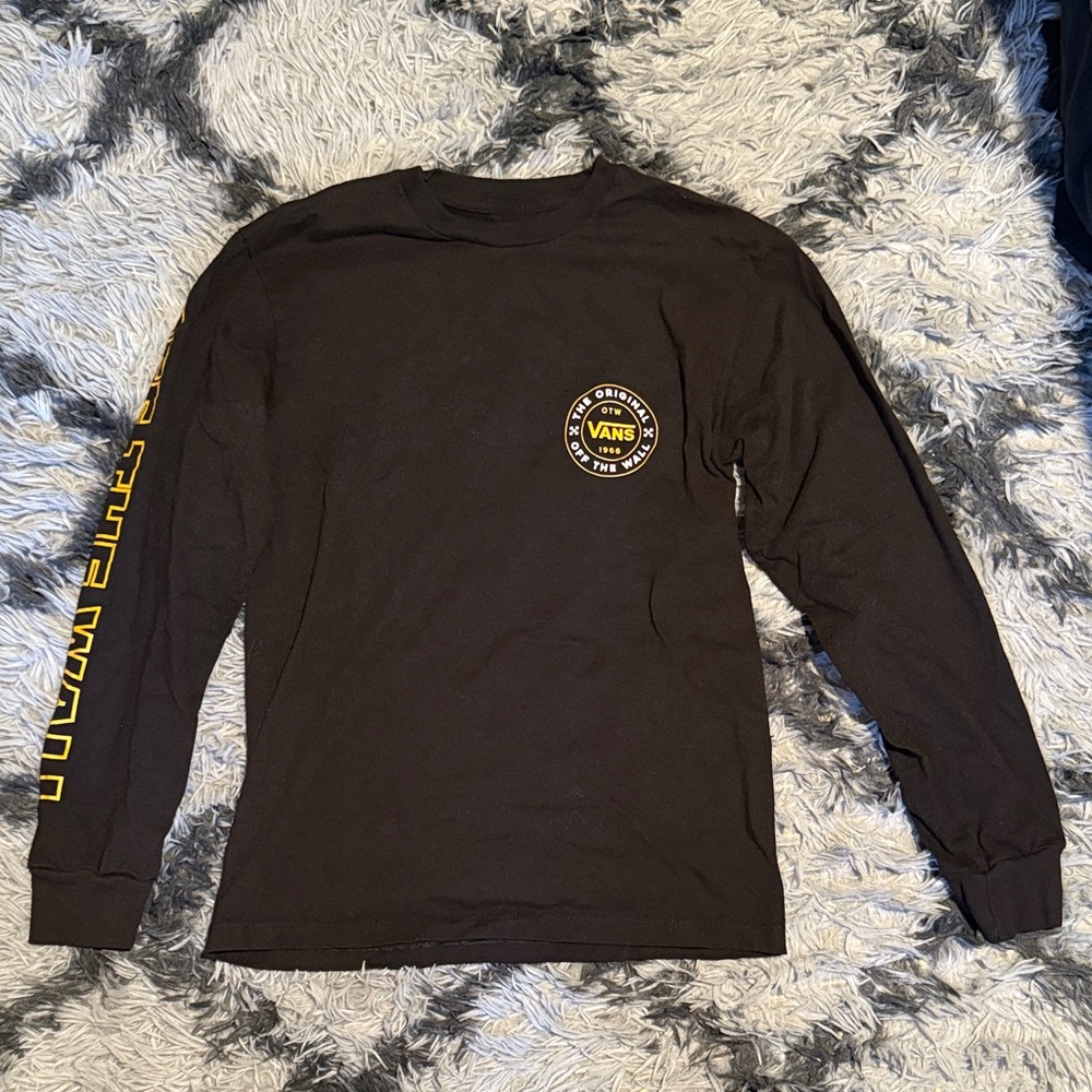 Vans Black and Yellow Long Sleeve Men's Tee